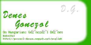 denes gonczol business card